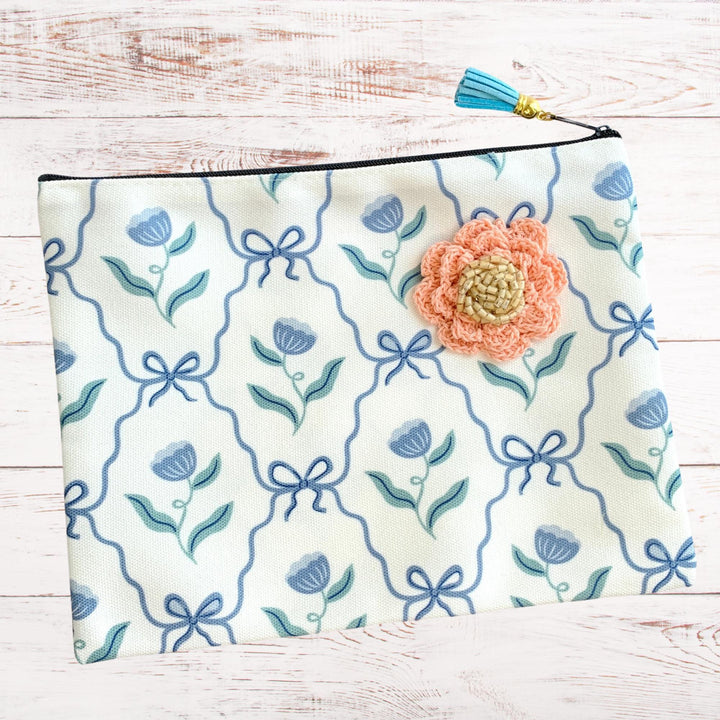 Bows and Floral Makeup Bag