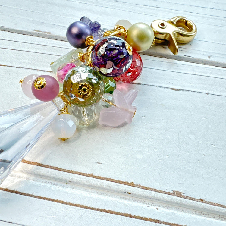 Pastel Bird Beaded Bag Charm