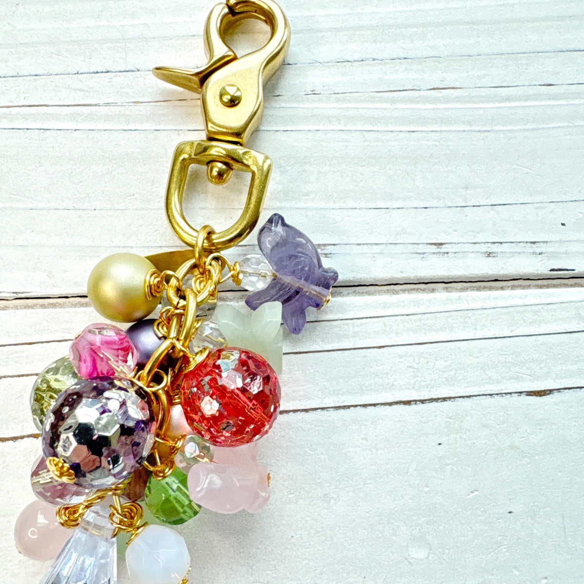 Pastel Bird Beaded Bag Charm