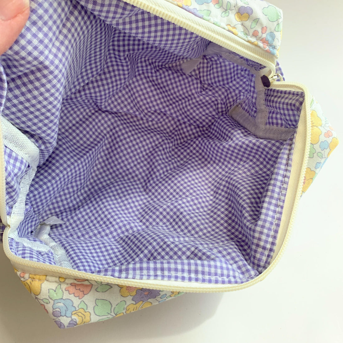 Butterfly Embellished Quilted Makeup Bag, Makeup Pouch, Gifts for Mom - One-of-a-Kind