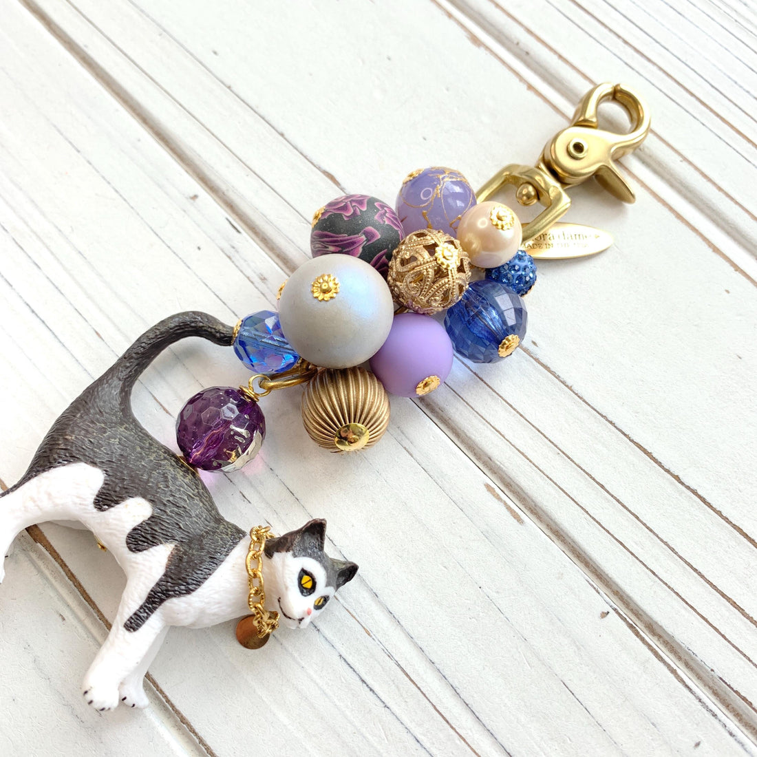Beaded Cat Bag Charm