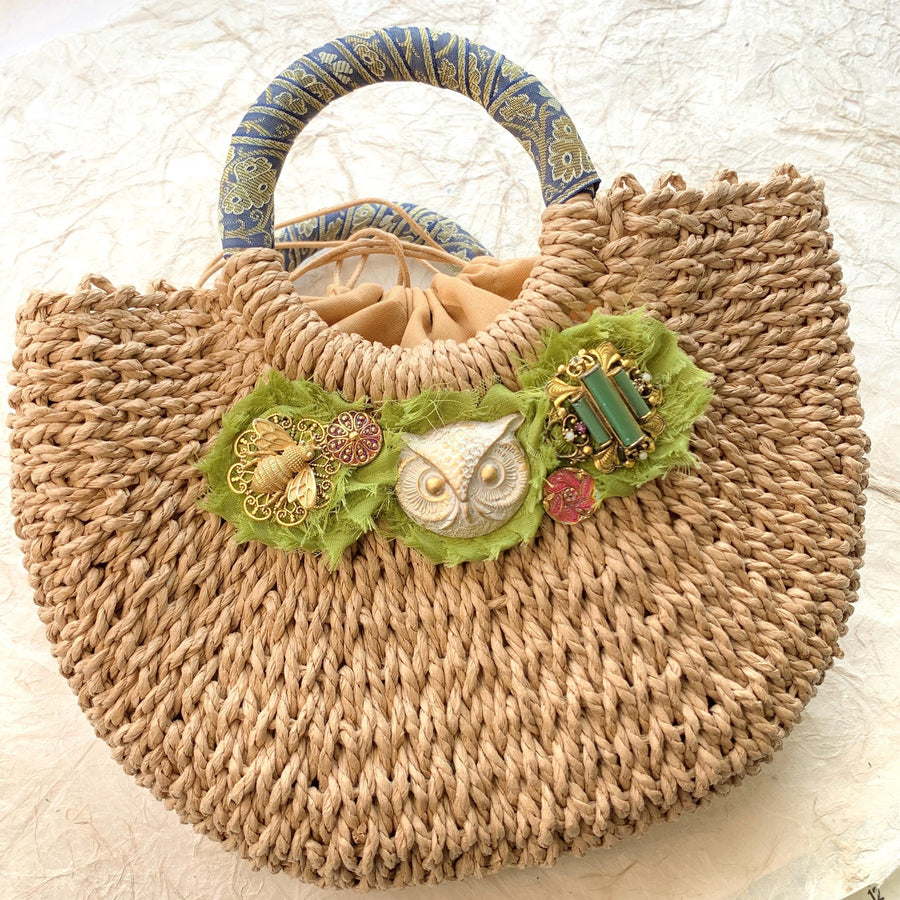 Lenora Dame Owl Woven Handbag - One-of-a-Kind