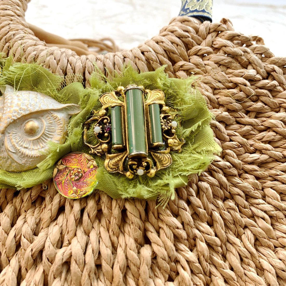 Lenora Dame Owl Woven Handbag - One-of-a-Kind