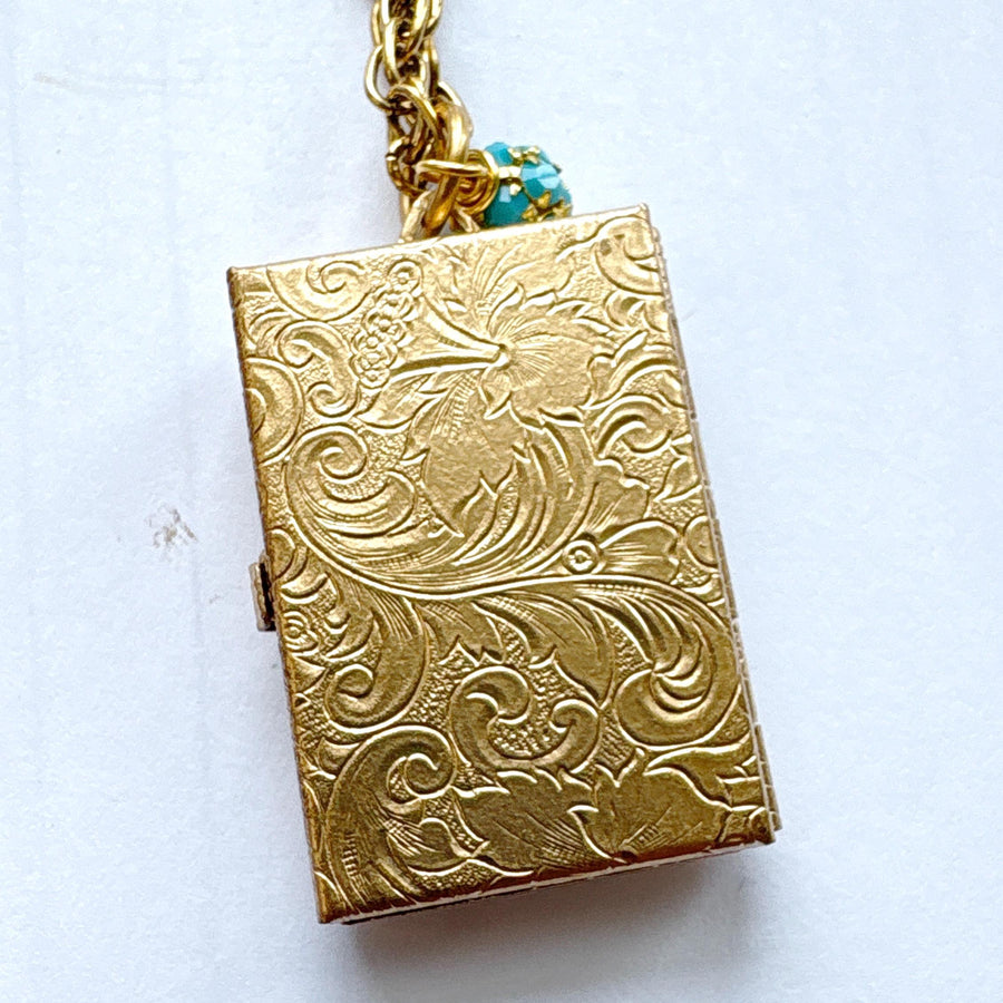 Bird Book Locket Charm Necklace - Choice of 3 Color Options