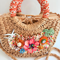 Lenora Dame Turtle Bay Woven Straw Handbag - One-of-a-Kind
