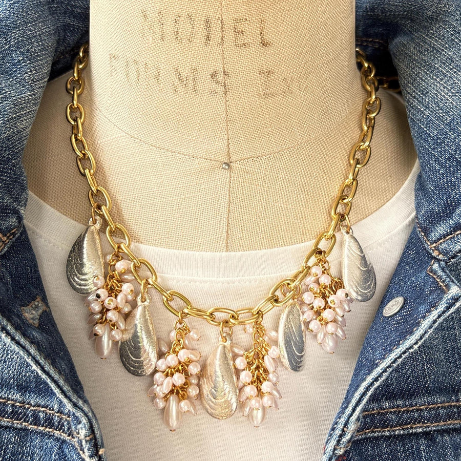 Mussels and Pearls Statement Necklace