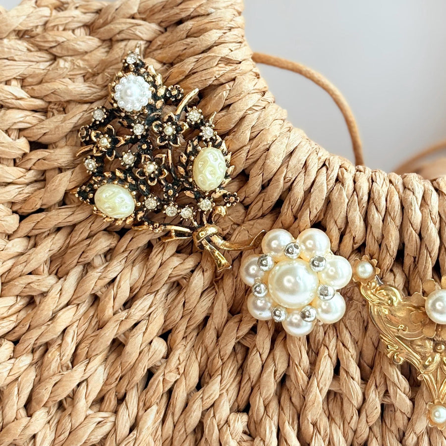 Kimono Wrapped Top Handle Straw Handbag - One-of-a-Kind