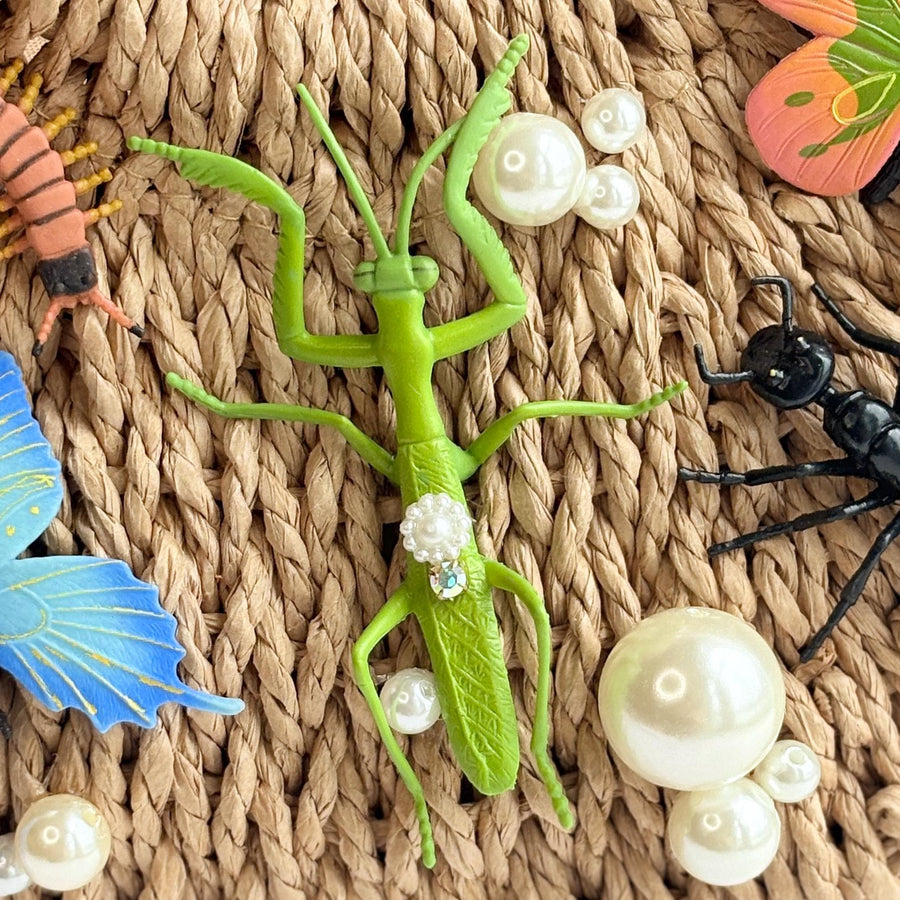 Garden Bugs Woven Straw Handbag - One-of-a-Kind