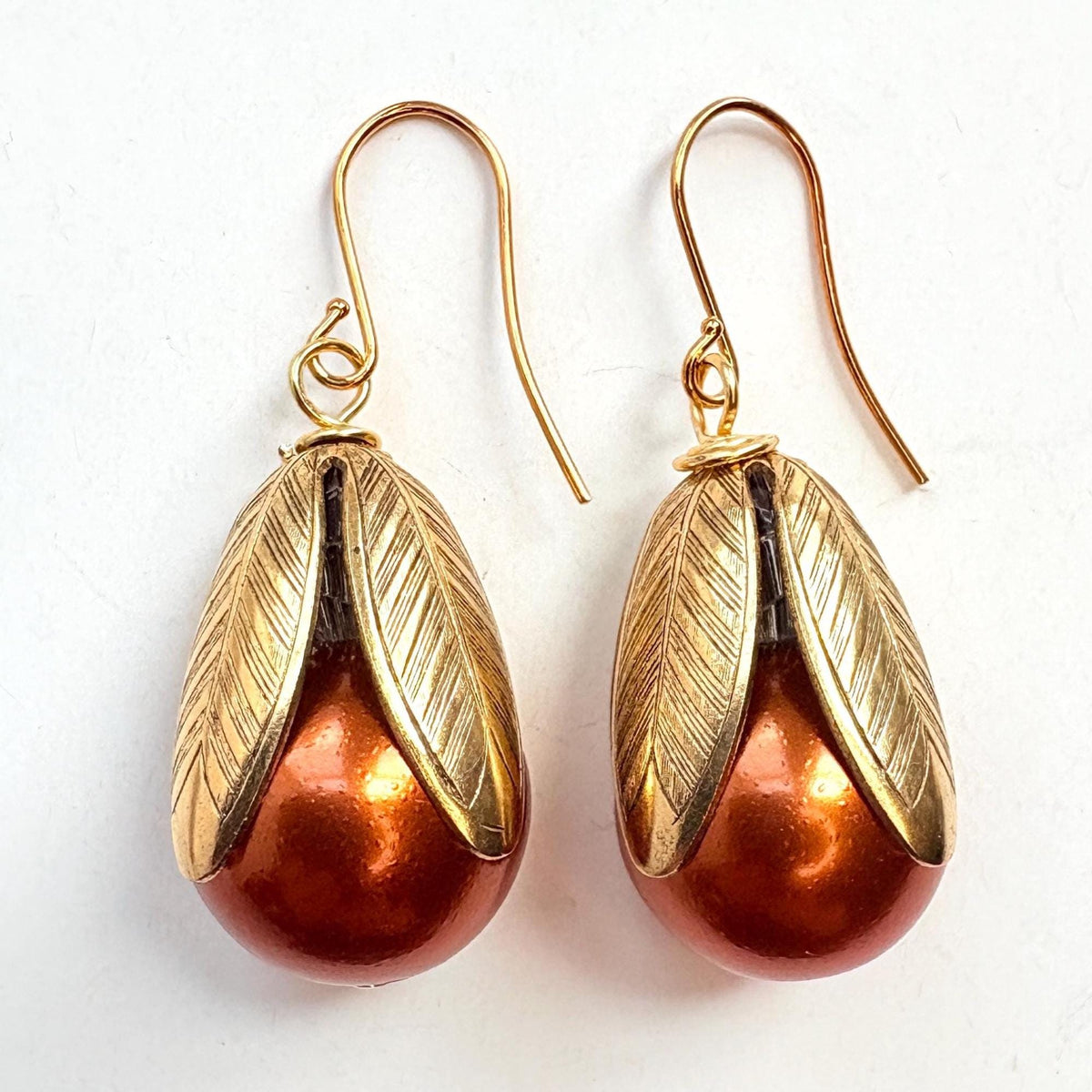 Lenora Dame Colorful Bead Cap Earrings - 4 Color Options