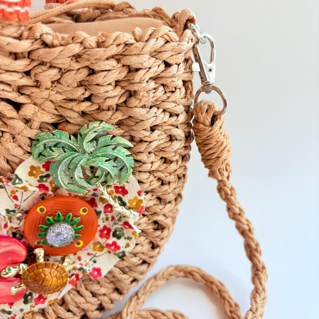 Lenora Dame Turtle Bay Woven Straw Handbag - One-of-a-Kind