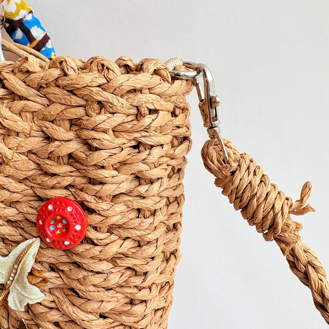 Lenora Dame Flowers Woven Straw Handbag - One-of-a-Kind