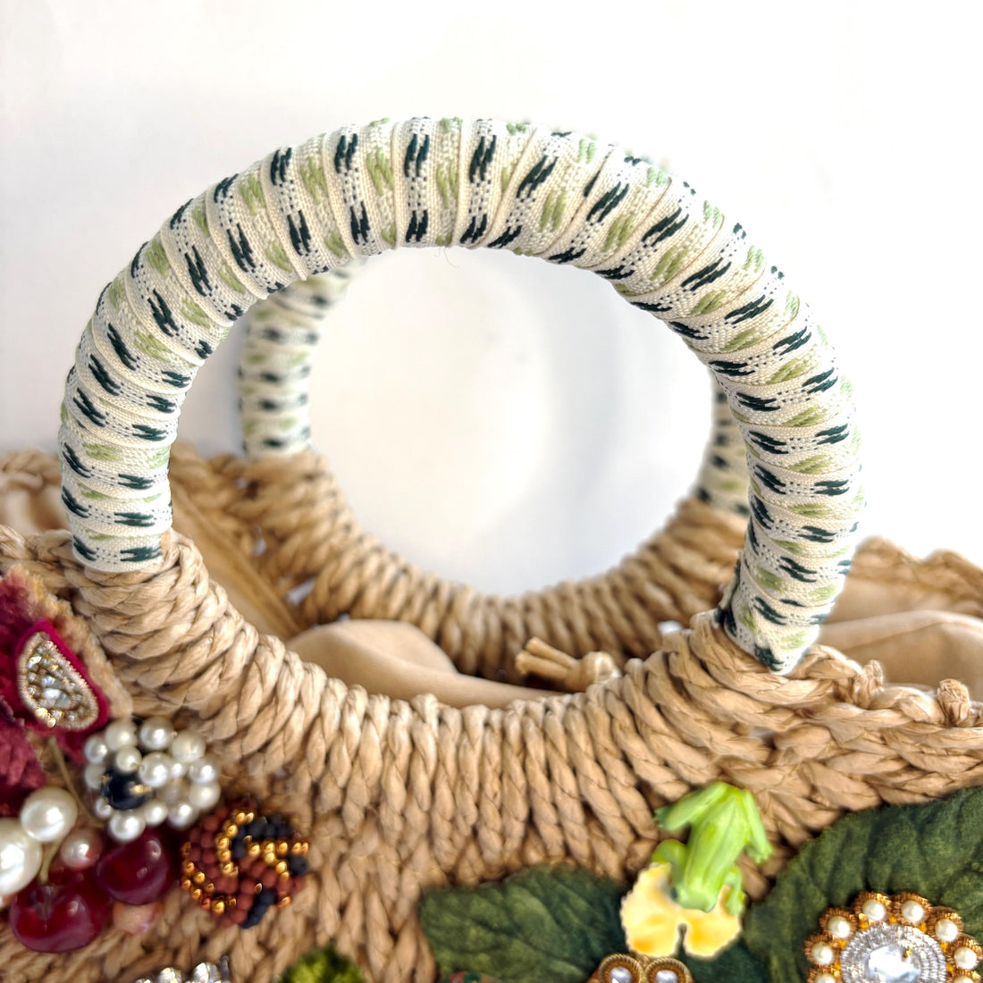 Lenora Dame Lilly Pad Woven Straw Handbag - One-of-a-Kind