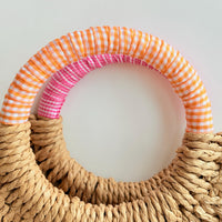 Hummingbird Top Handle Woven Straw Handbag - One-of-a-Kind