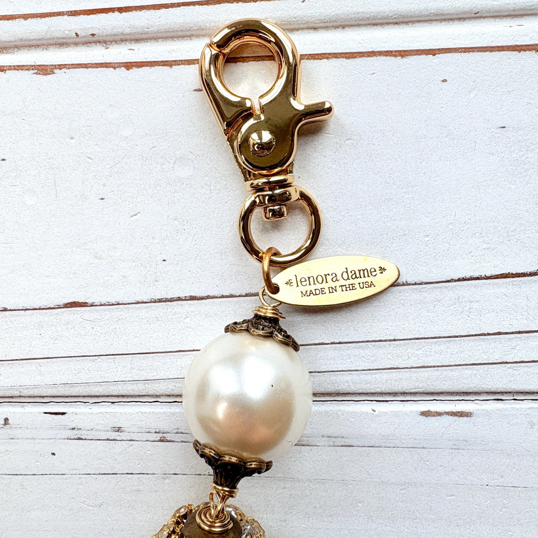 Lenora Dame Pearls and Bling Purse Charm