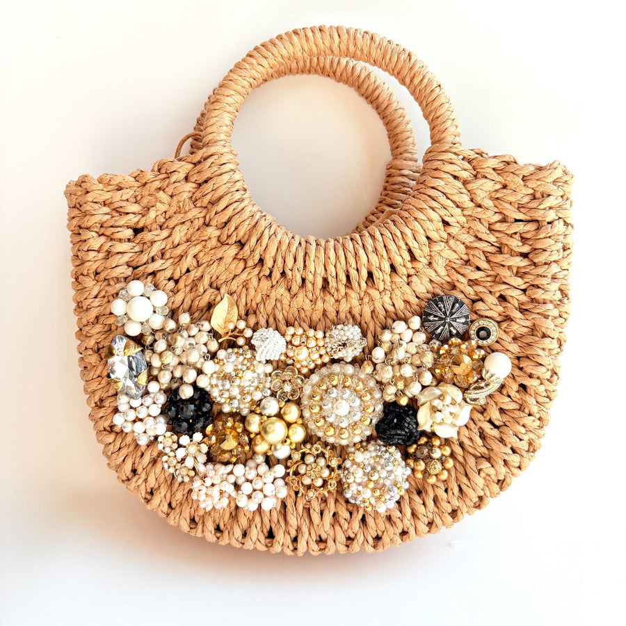 Champagne Dreams Straw Handbag - One-of-a-Kind