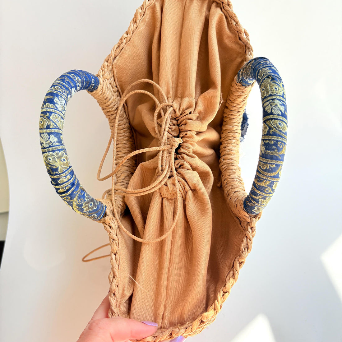 Nautical Straw Handbag - One-of-a-Kind