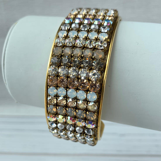 Lenora Dame Rhinestone Cuff Bracelet - Choice of 3 Colors