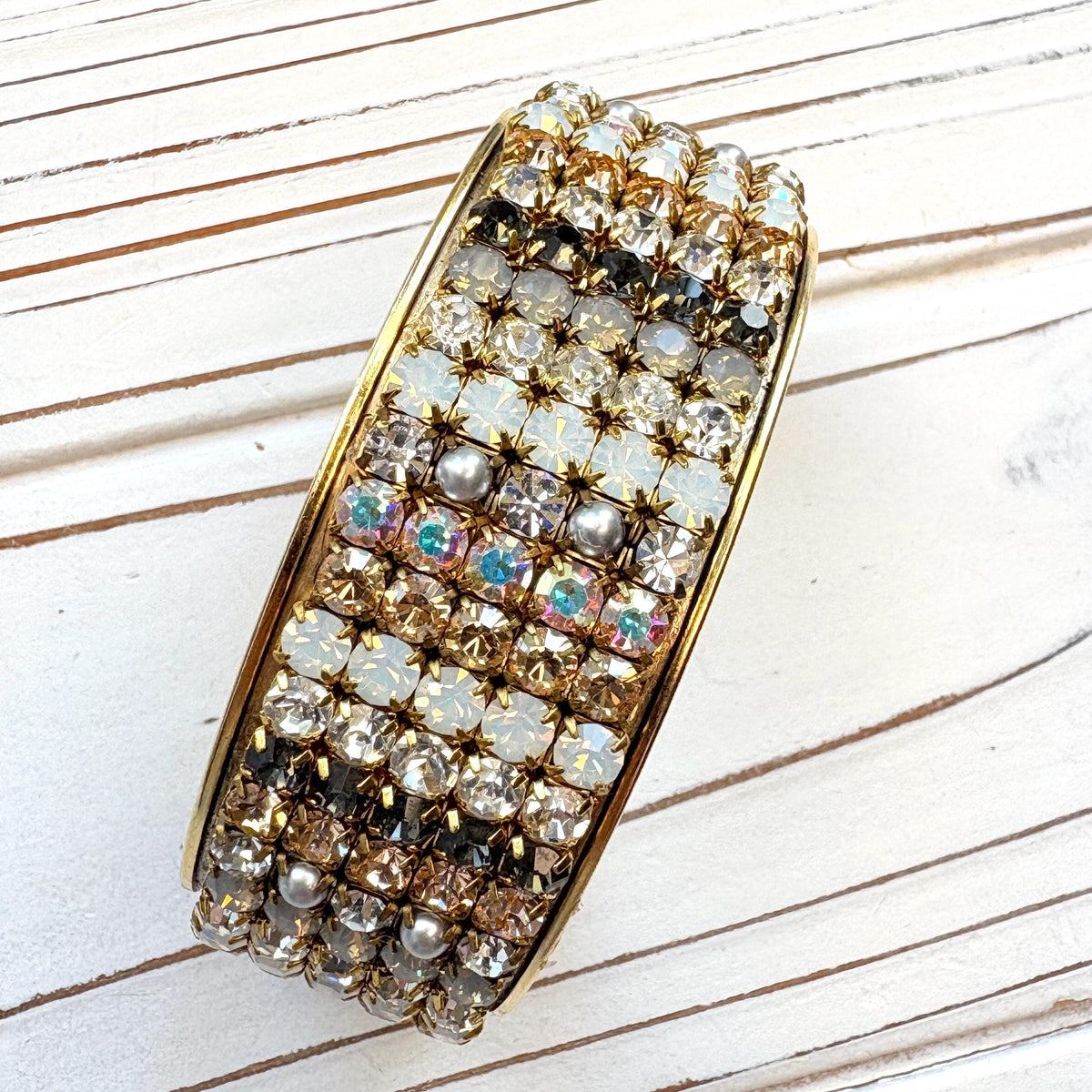 Lenora Dame Rhinestone Cuff Bracelet - Choice of 3 Colors