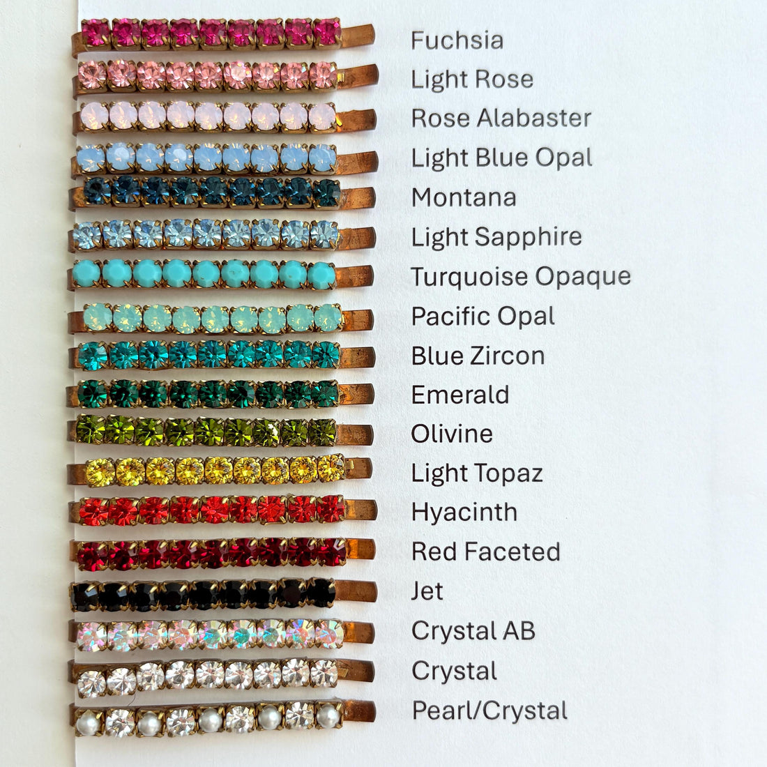 Classic Rhinestone Bobby Pin Set - Choice of Rhinestone Color