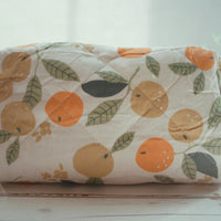 Lenora Dame One-of-a-Kind Orange Quilted Cosmetic / Makeup bag