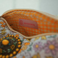 Lenora Dame One-of-a-Kind Lilac Daisy Quilted Cosmetic / Makeup bag