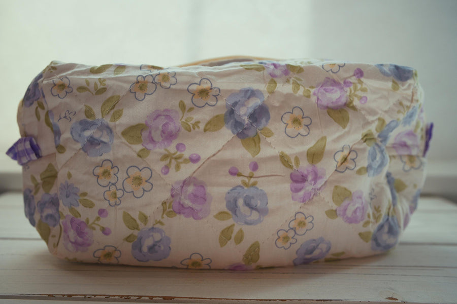 Lenora Dame One-of-a-Kind Purple Quilted Cosmetic / Makeup bag