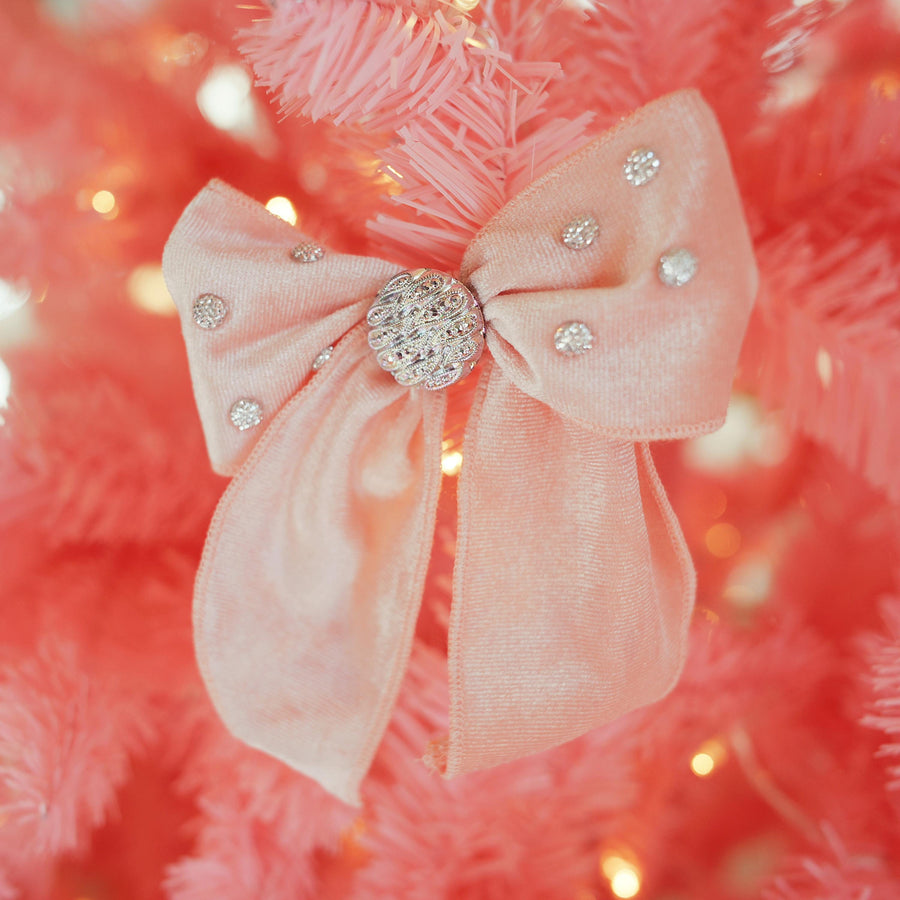 Lenora Dame One-of-a-Kind Christmas Morning Shell Pink Hair Bow