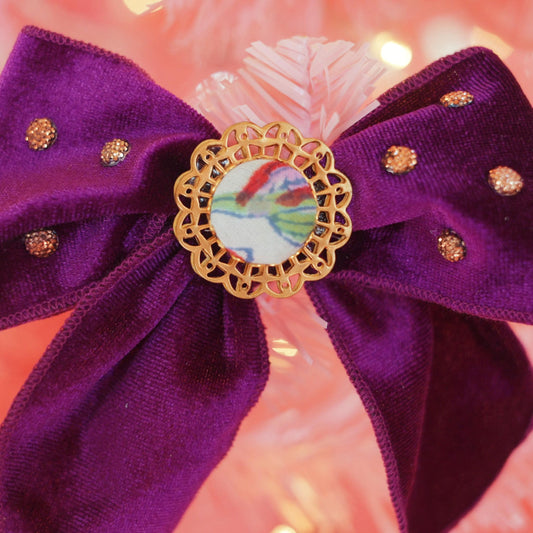 Lenora Dame Christmas Morning Grape Hair Bow