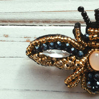 Beaded Appliqué Bumble Bee Pin