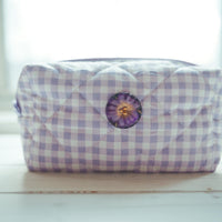 Lenora Dame One-of-a-Kind Quilted Lavender Cosmetic / Makeup bag