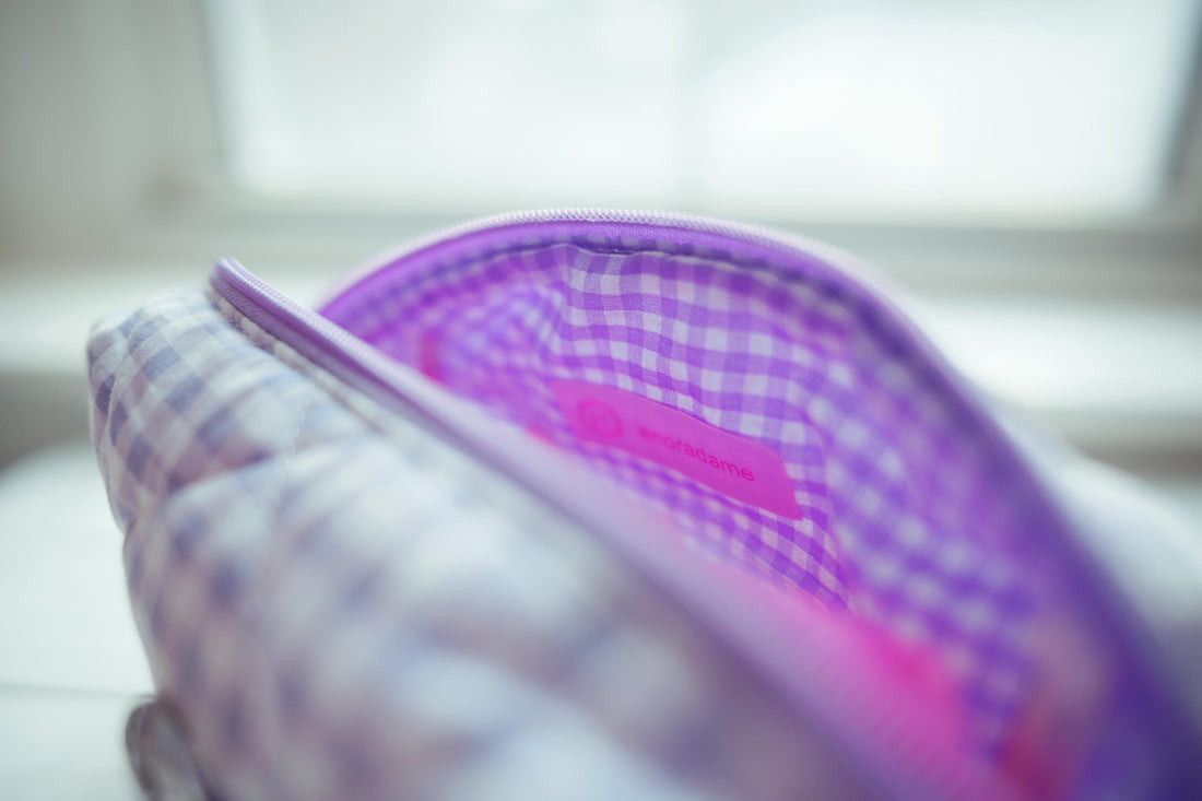 Lenora Dame One-of-a-Kind Quilted Lavender Cosmetic / Makeup bag