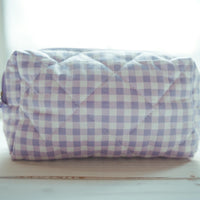 Lenora Dame One-of-a-Kind Quilted Lavender Cosmetic / Makeup bag