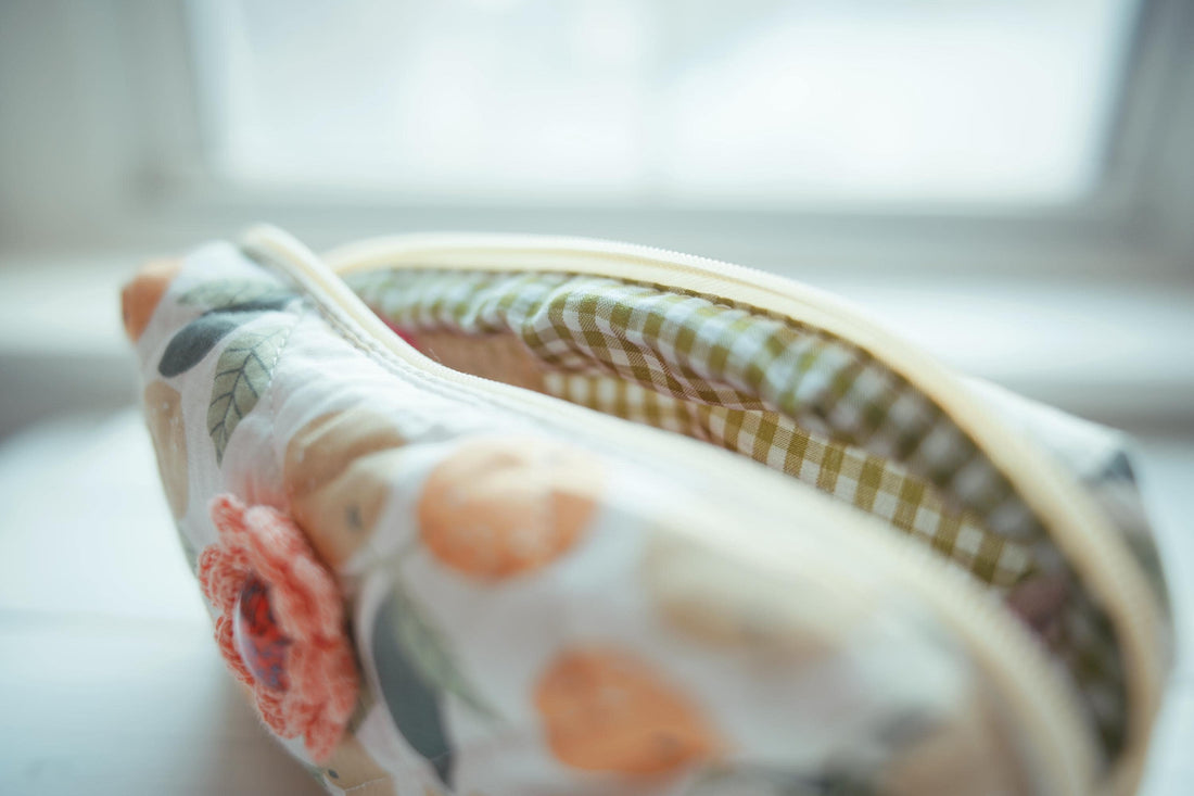 Lenora Dame One-of-a-Kind Quilted fruity Cosmetic / Makeup bag