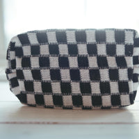 Lenora Dame One-of-a-Kind checkered Cosmetic / Makeup bag