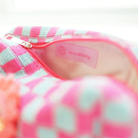 Lenora Dame One-of-a-Kind checkered Cosmetic / Makeup bag