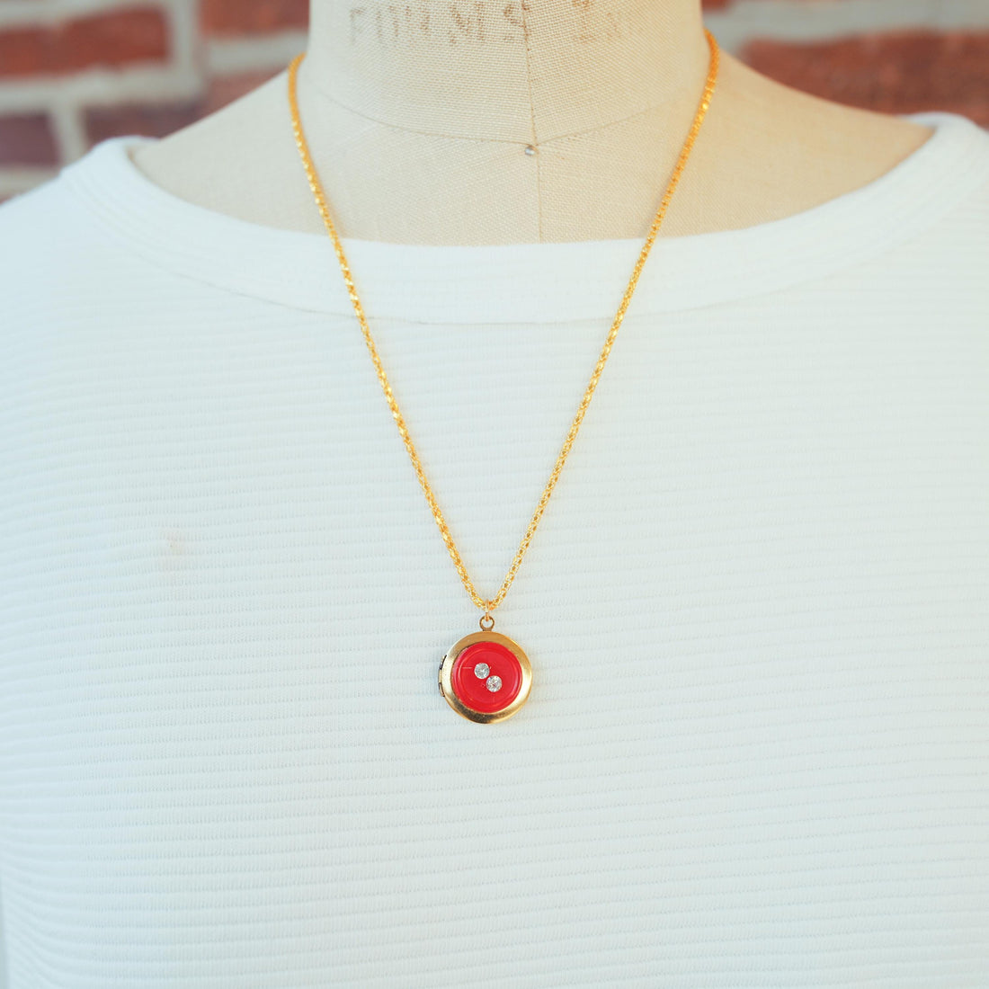 Lenora Dame Cute As A Button Red Locket