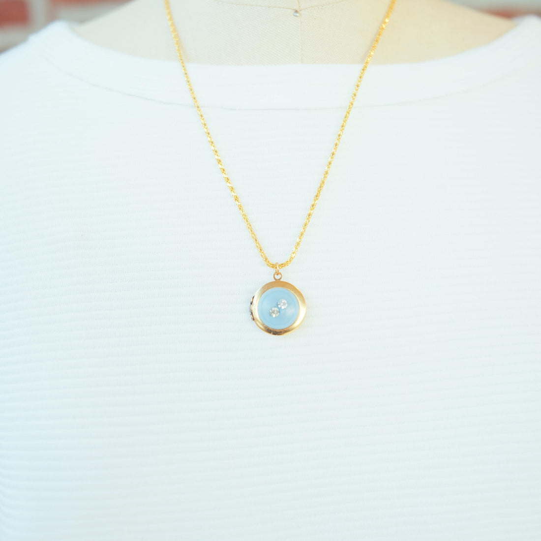 Lenora Dame Cute As A Button Blue Locket