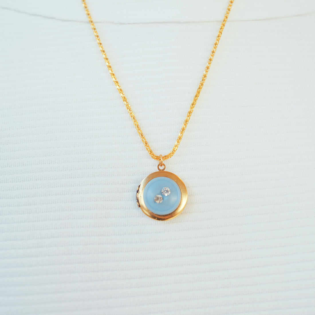 Lenora Dame Cute As A Button Blue Locket
