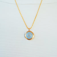 Lenora Dame Cute As A Button Blue Locket
