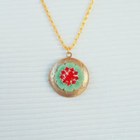 Lenora Dame Red Christmas Wreath Locket