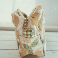 Lenora Dame One-of-a-Kind Orange Quilted Cosmetic / Makeup bag