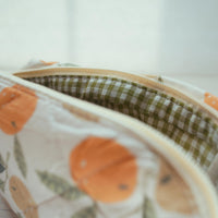 Lenora Dame One-of-a-Kind Orange Quilted Cosmetic / Makeup bag