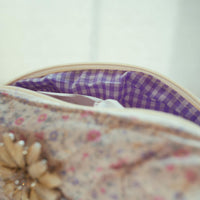 Lenora Dame One-of-a-Kind Stylized Daisy Quilted Cosmetic / Makeup bag