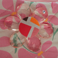 Lenora Dame One-of-a-Kind Pink Floral Quilted Cosmetic / Makeup bag