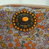 Lenora Dame One-of-a-Kind Lilac Daisy Quilted Cosmetic / Makeup bag