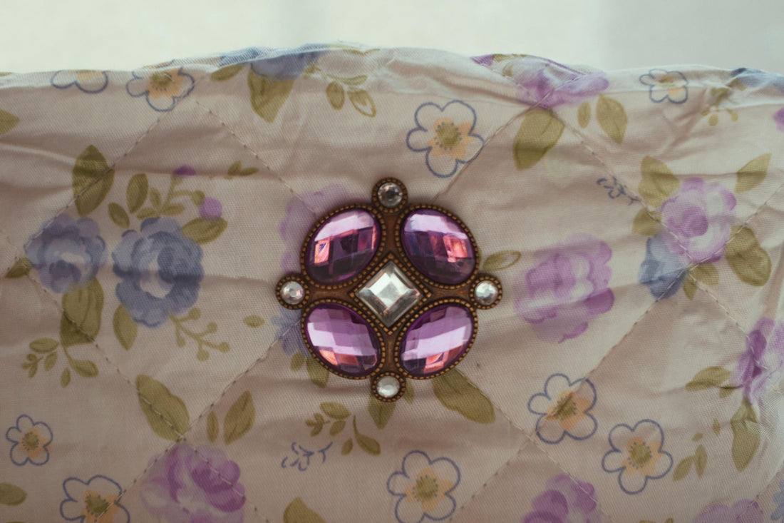 Lenora Dame One-of-a-Kind Purple Quilted Cosmetic / Makeup bag