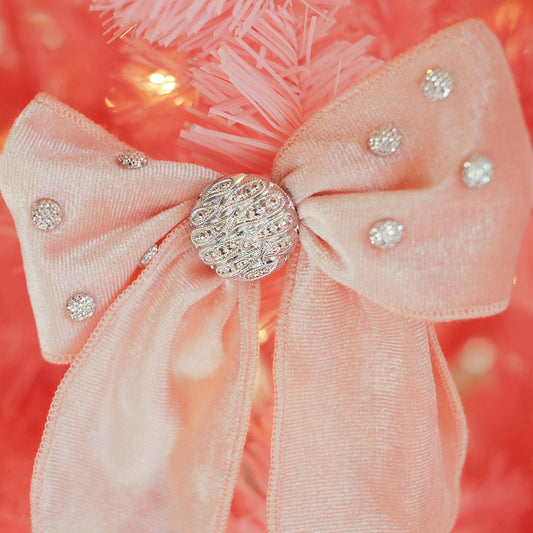 Lenora Dame One-of-a-Kind Christmas Morning Shell Pink Hair Bow