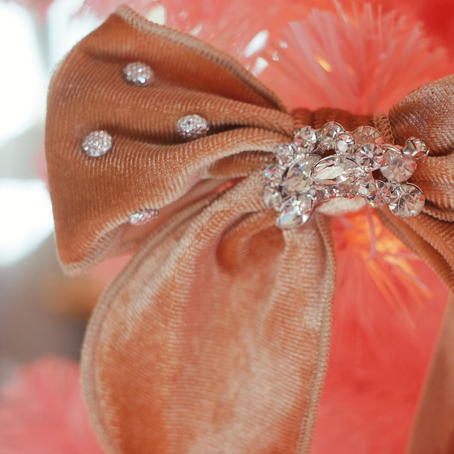 Lenora Dame One-of-a-Kind Christmas Morning Beige Hair Bow