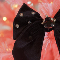 Lenora Dame One-of-a-Kind Christmas Morning Black Hair Bow