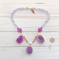 Lenora Dame Magenta Agate Necklace